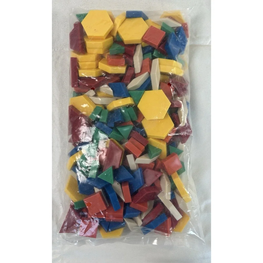 New! Geometric Pattern Blocks for Educational Shape-Matching Puzzles 155 blocks